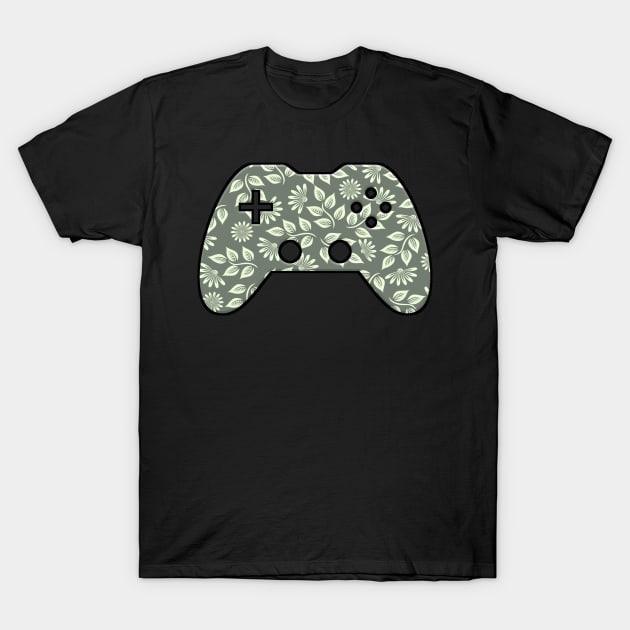 Flower Plant Leaf Pattern - Gaming Gamer Abstract - Gamepad Controller - Video Game Lover - Graphic Background T-Shirt by MaystarUniverse